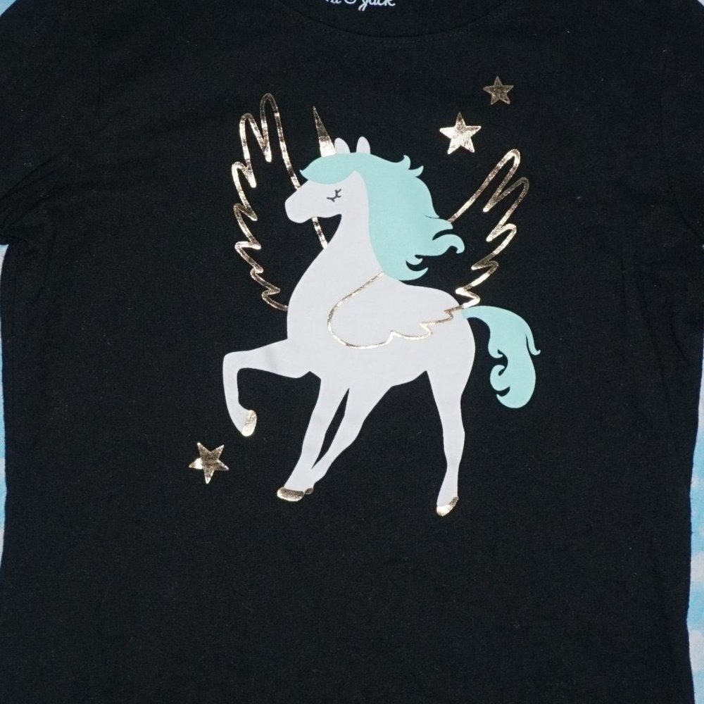 4/$20 Black Long Sleeve Shirt with Unicorn Print